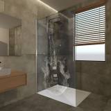 Design Duschwand Echtglas Musica