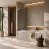 Duschabtrennung Badewanne aus Glas mit Drehtür - Elegance Pro (links)