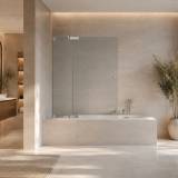 Duschkabine nach Maß für Badewanne mit Festteil - Elegance Pro (links)