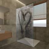 Duschwand Echtglas mit Dekor Cuore