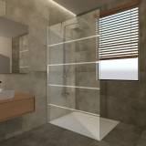 Duschwand Echtglas mit Dekor Kali II