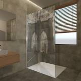 Duschwand Echtglas mit Motiv Brücke