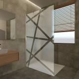 Duschwand Glas mit Dekor Shiva III