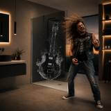 Duschwand mit Motiv Gitarre | Rockstar
