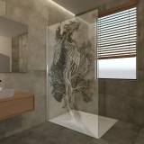 Duschwand nach Maß mit Motiv Draco