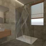 Glas Duschwand mit Dekor Fantasia I