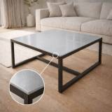 Glasplatte Tisch Grau - REF 9006, 6 mm