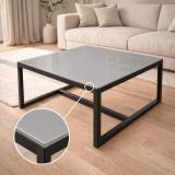 Glasplatte Tisch Grau metallisch glänzend - REF 9007, 6 mm