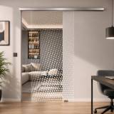 Glasschiebetür Softclose mit Laser-Motiv Dots 1/IS