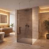 Walk-In Duschwand Bronze Glas freistehend | 8 mm ESG nach Maß - Levi
